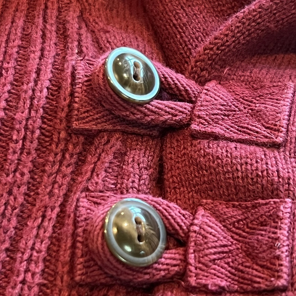Duluth Trading Co Men's Burgundy Brigadier Shawl Collar Sweater size XL Tall - Picture 5 of 8
